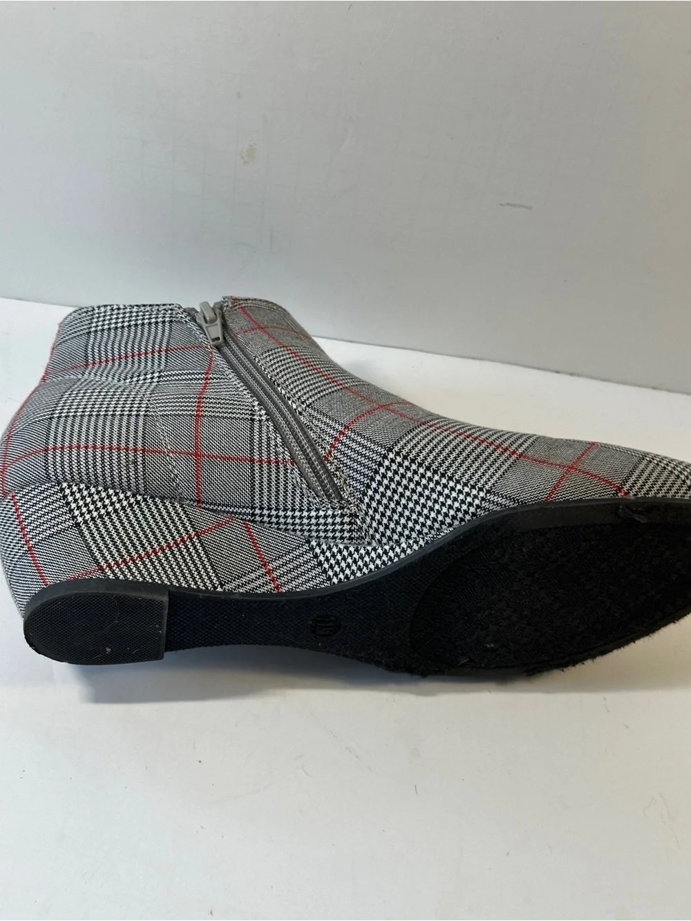 It’s OK Plaid Houndstooth Wedge Ankle Booties Women’s 11M